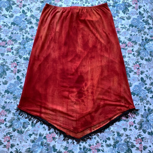 Ombre Tie-Dye Skirt With Beaded Chevron Hem - Picture 6 of 6